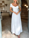 Devine Sweetheart Neck Short Sleeve Maxi Dress