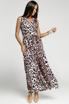 Leopard Print Open Back Split Sleeveless Dress - CURRENTLY